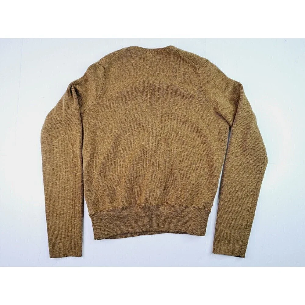 Madewell Wrap Front Pullover Sweater Coziest Yarn Tobacco Gold Brown Sz S Alpaca - Picture 6 of 6